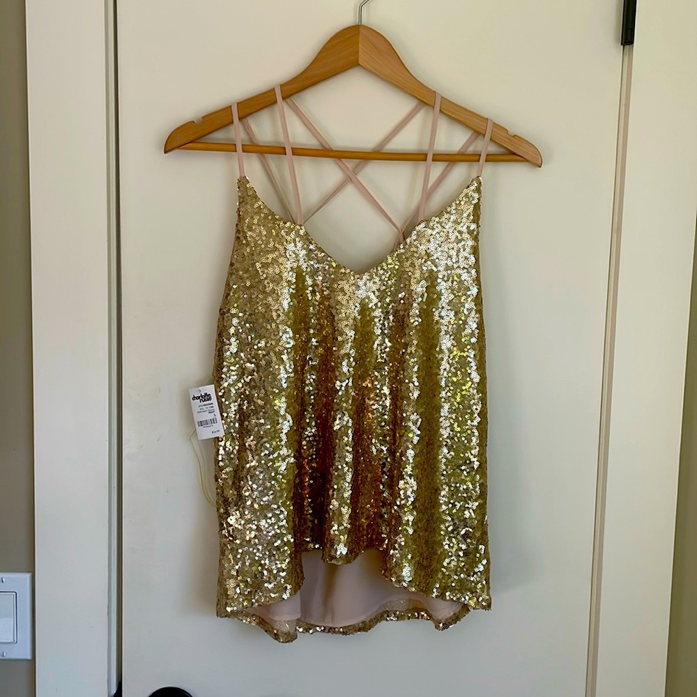Charlotte Russe gold sequin top
